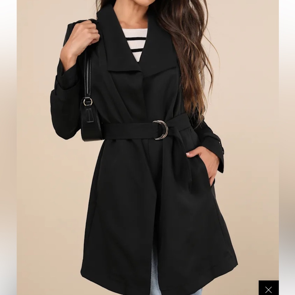 Lulu's Black Trench Coat